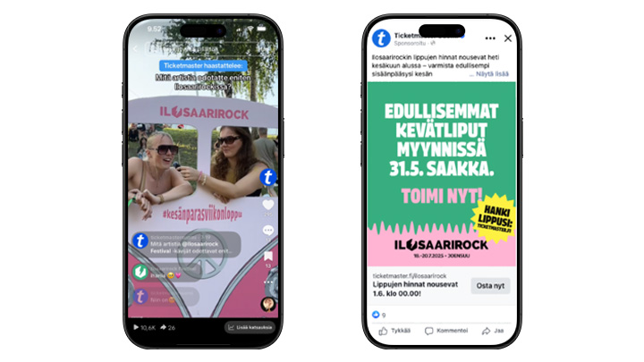 Festivaalikampanja, Ilosaarirock TikTok-video ja Meta-mainos
