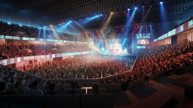 Tapahtuma-areena Arena 3.3. konserttikäytössä